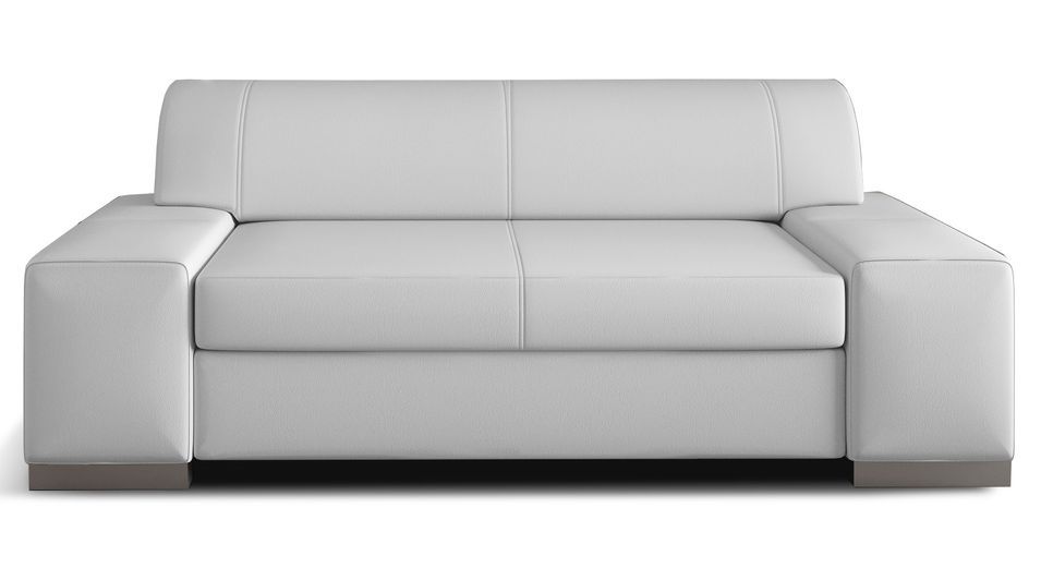 Canapé minimaliste 2/3 places simili cuir blanc Plazo 190 cm - Photo n°1