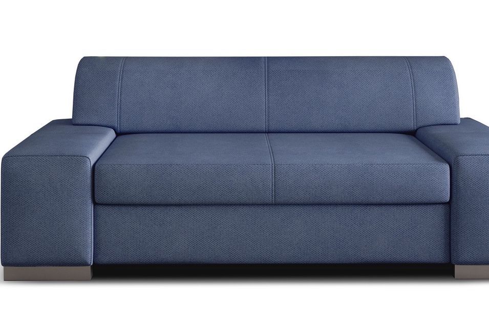 Canapé minimaliste 2/3 places tissu bleu turquin Plazo 190 cm - Photo n°1