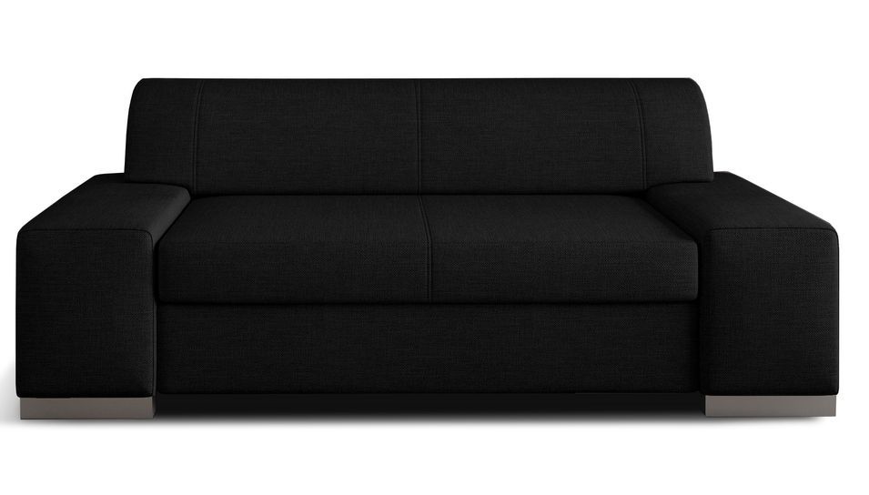 Canapé minimaliste 2/3 places tissu noir Plazo 190 cm - Photo n°1
