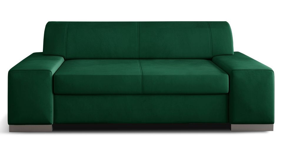 Canapé minimaliste 2/3 places velours vert foncé Plazo 190 cm - Photo n°1