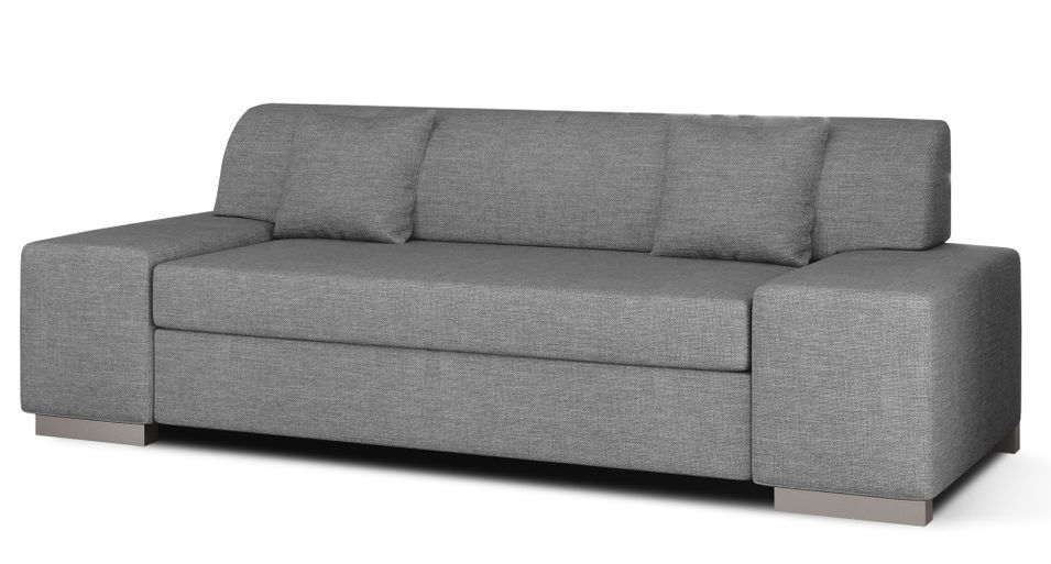 Canapé minimaliste 3/4 places tissu gris clair Plazo 210 cm - Photo n°1