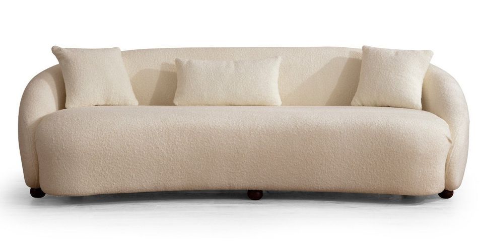 Canapé moderne 3 places tissu à bouclettes Oliver 230 cm - Photo n°1