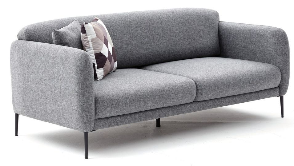 Canapé moderne tissu gris clair Valiko 210 cm - Photo n°2