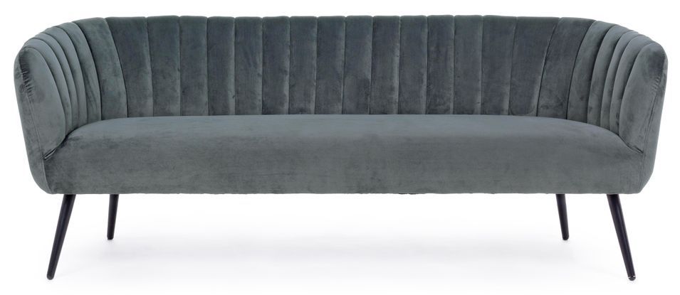 Canapé polyester gris foncé et pieds en acier 3 places Avi - Photo n°2