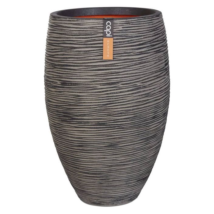 Capi Pot à fleurs Nature Rib élégant Deluxe 45x72 cm Anthracite - Photo n°1