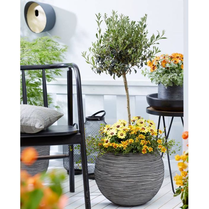 Capi Pot à fleurs Nature Rib rond 40 x 32 cm anthracite KOFZ270 - Photo n°10