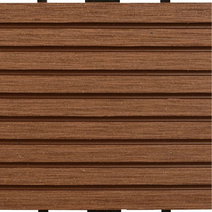 Carreau de terrasse 22 pcs 30 x 30 cm 2 m² WPC Marron - Photo n°4