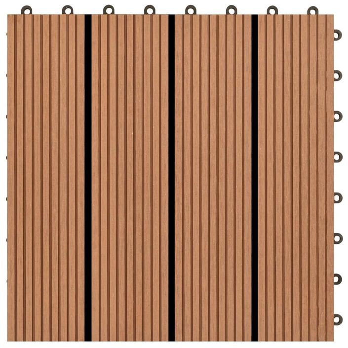 Carreau de terrasse 22 pcs 30 x 30 cm 2 m² WPC Marron - Photo n°5