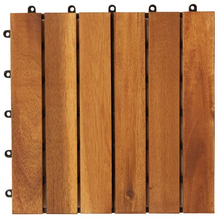 Carreau de terrasse Modèle vertical 30 x 30 cm Acacia 30 pcs - Photo n°5