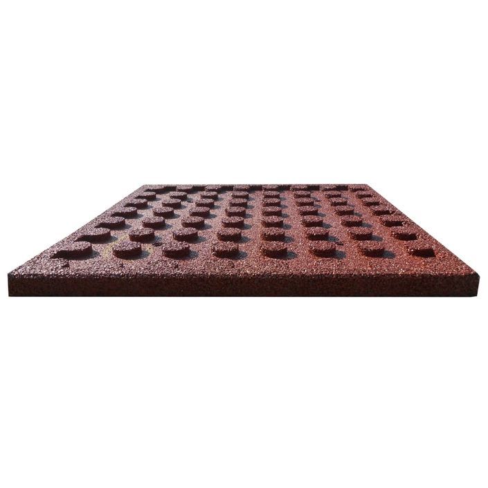 Carreaux de protection antichoc 12pc Caoutchouc 50x50x3cm Rouge - Photo n°4