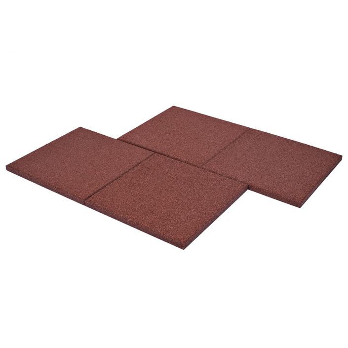 Carreaux de protection antichoc 12pc Caoutchouc 50x50x3cm Rouge - Photo n°6