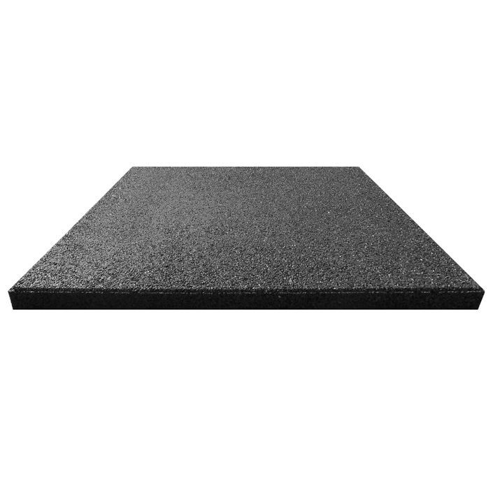 Carreaux de protection antichoc 12pcs Caoutchouc 50x50x3cm Noir - Photo n°3