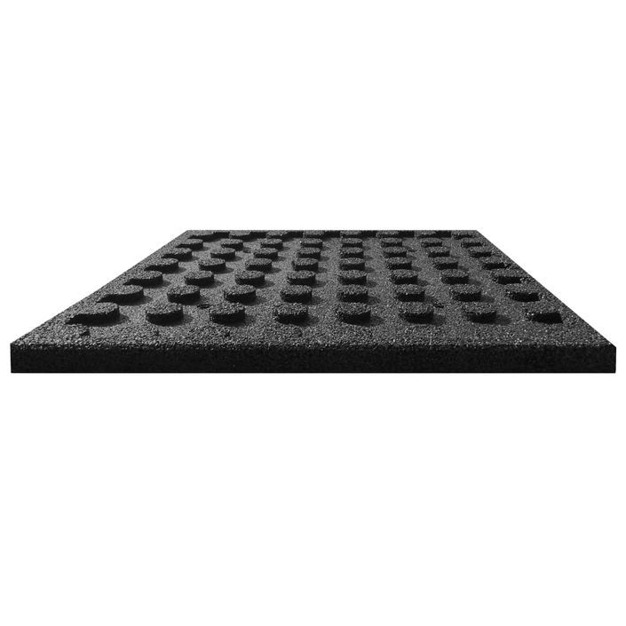 Carreaux de protection antichoc 12pcs Caoutchouc 50x50x3cm Noir - Photo n°4