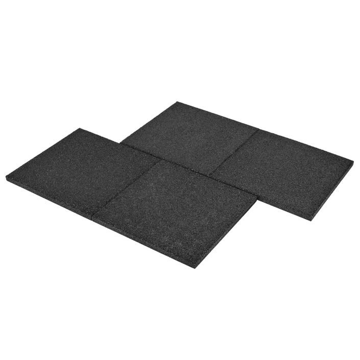 Carreaux de protection antichoc 12pcs Caoutchouc 50x50x3cm Noir - Photo n°6