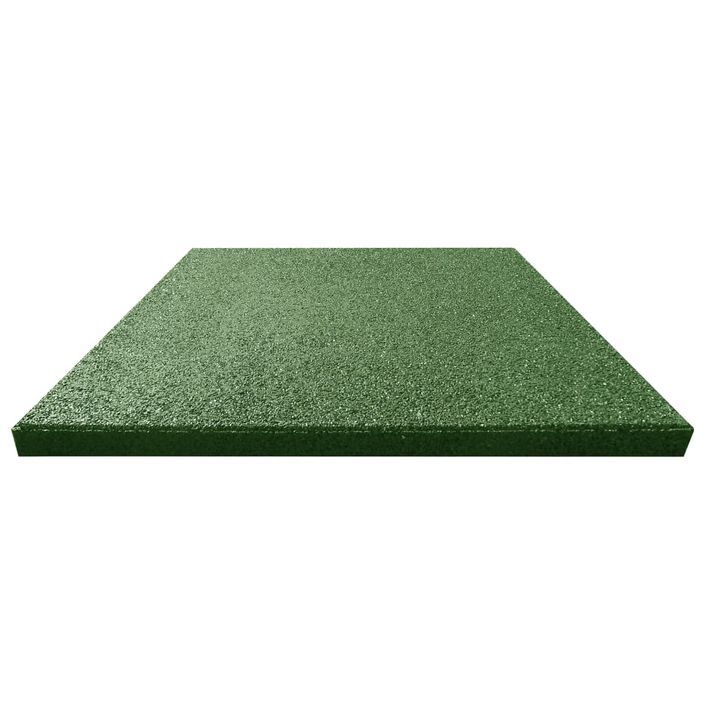 Carreaux de protection antichoc 12pcs Caoutchouc 50x50x3cm Vert - Photo n°3