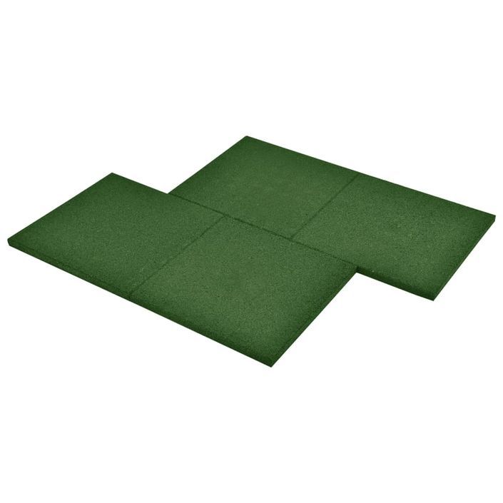 Carreaux de protection antichoc 12pcs Caoutchouc 50x50x3cm Vert - Photo n°4