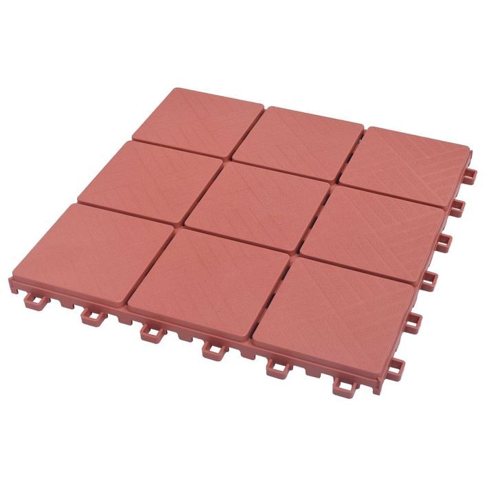 Carreaux de terrasse 10 pcs Rouge 30,5x30,5 cm Plastique - Photo n°4