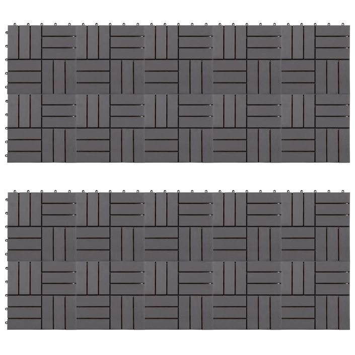 Carreaux de terrasse 20pcs Délavage gris 30x30 cm Acacia solide 2 - Photo n°1