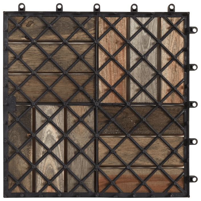 Carreaux de terrasse 20pcs Délavage gris 30x30 cm Acacia solide 2 - Photo n°5