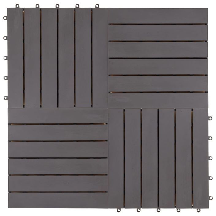 Carreaux de terrasse 20pcs Délavage gris 30x30 cm Acacia solide - Photo n°3