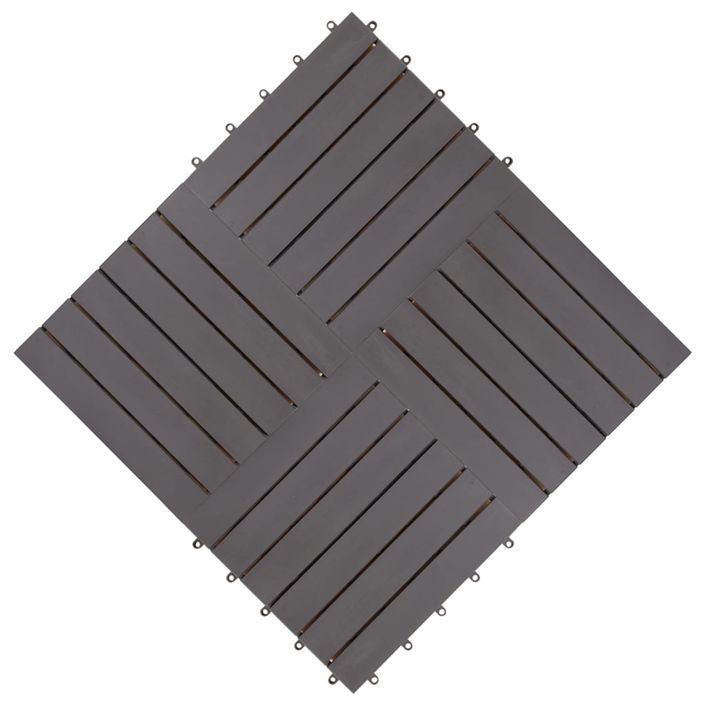 Carreaux de terrasse 20pcs Délavage gris 30x30 cm Acacia solide - Photo n°4