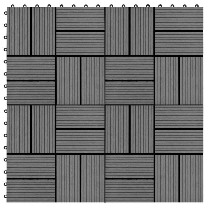 Carreaux de terrasse 22 pcs 30 x 30 cm 2 m² WPC Gris 2 - Photo n°1