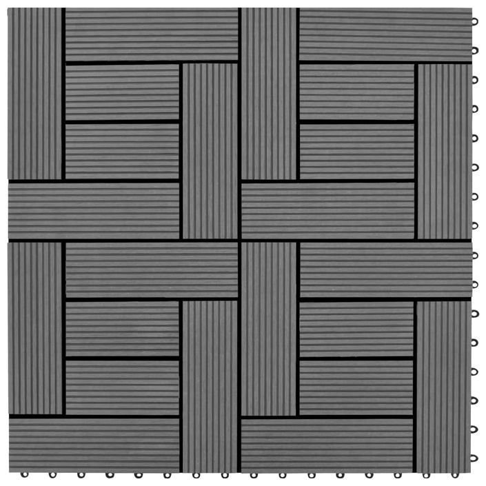 Carreaux de terrasse 22 pcs 30 x 30 cm 2 m² WPC Gris - Photo n°1