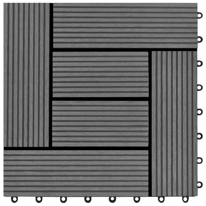 Carreaux de terrasse 22 pcs 30 x 30 cm 2 m² WPC Gris - Photo n°4