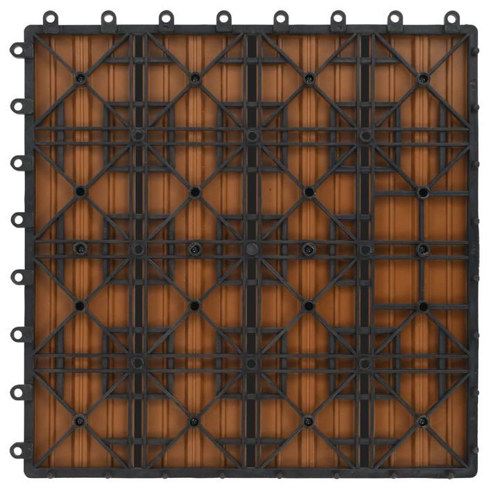 Carreaux de terrasse 22 pcs 30 x 30 cm 2 m² WPC Teck 3 - Photo n°6