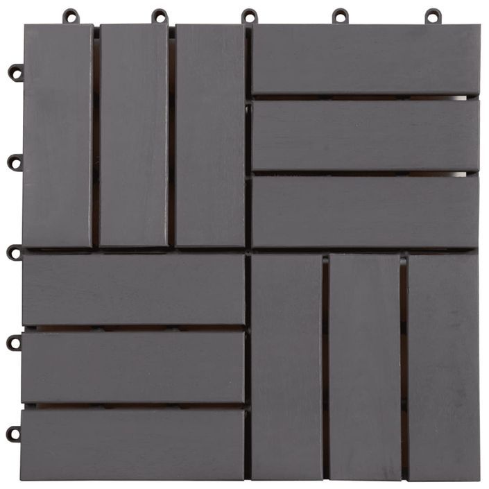 Carreaux de terrasse 30pcs Délavage gris 30x30 cm Acacia solide - Photo n°3