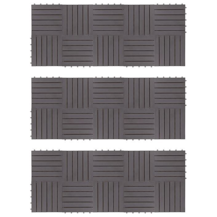 Carreaux de terrasse 30pcs Délavage gris 30x30 cm Acacia solide 2 - Photo n°1