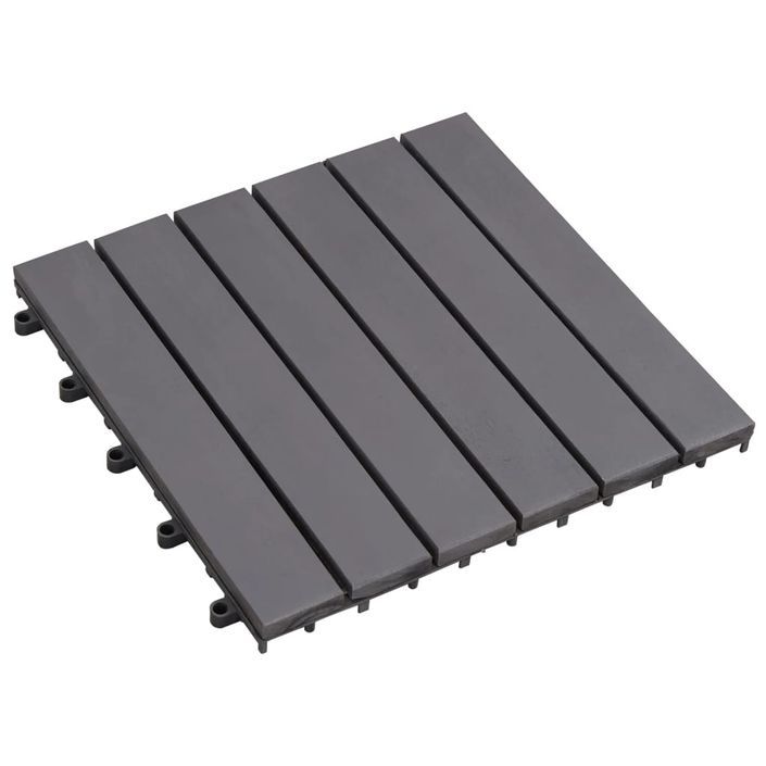 Carreaux de terrasse 30pcs Délavage gris 30x30 cm Acacia solide 2 - Photo n°2