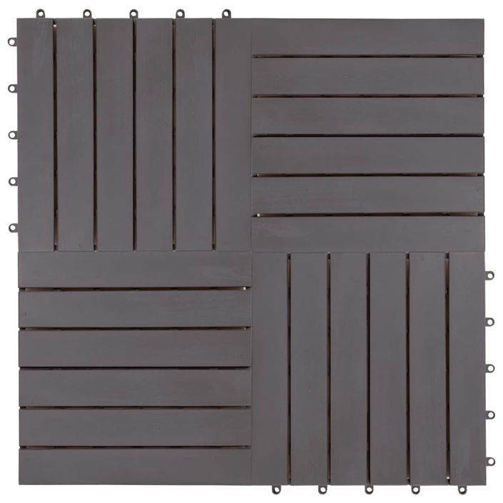 Carreaux de terrasse 30pcs Délavage gris 30x30 cm Acacia solide 2 - Photo n°3