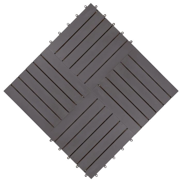 Carreaux de terrasse 30pcs Délavage gris 30x30 cm Acacia solide 2 - Photo n°4