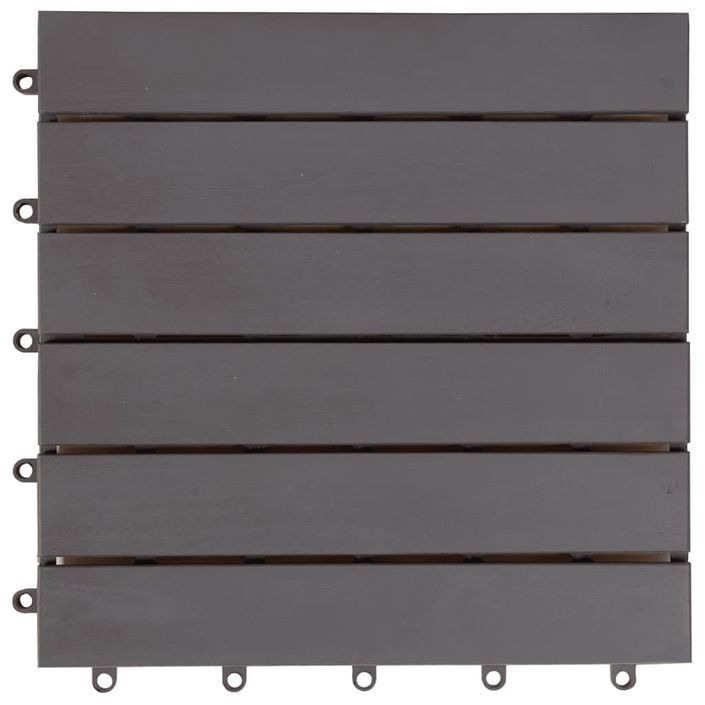 Carreaux de terrasse 30pcs Délavage gris 30x30 cm Acacia solide 2 - Photo n°5