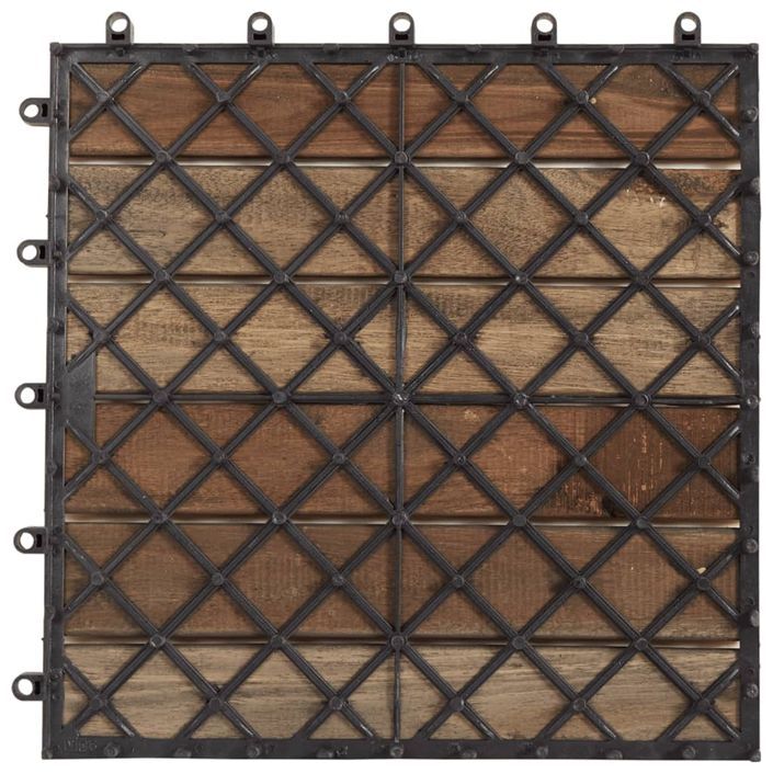 Carreaux de terrasse 30pcs Délavage gris 30x30 cm Acacia solide 2 - Photo n°6