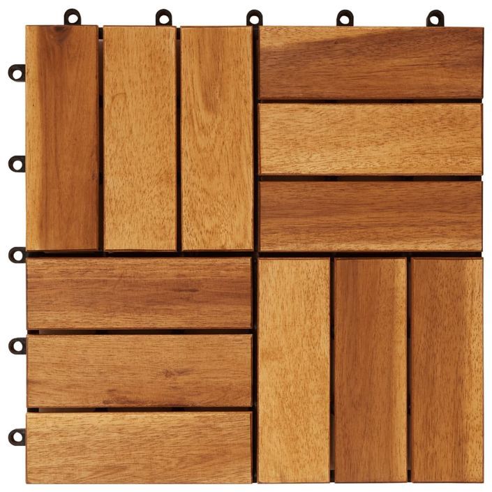 Carreaux de terrasse 30x30 cm 10 pcs Acacia - Photo n°5