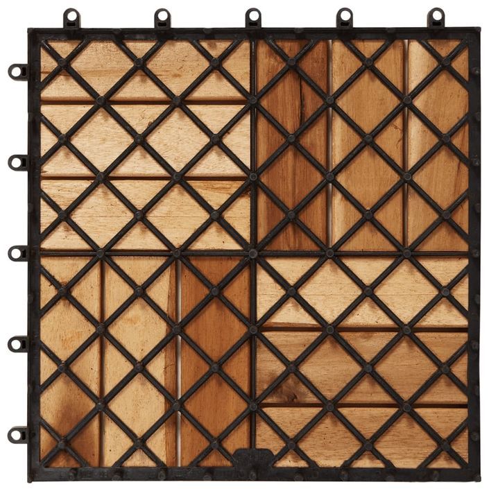 Carreaux de terrasse 30x30 cm 10 pcs Acacia - Photo n°6