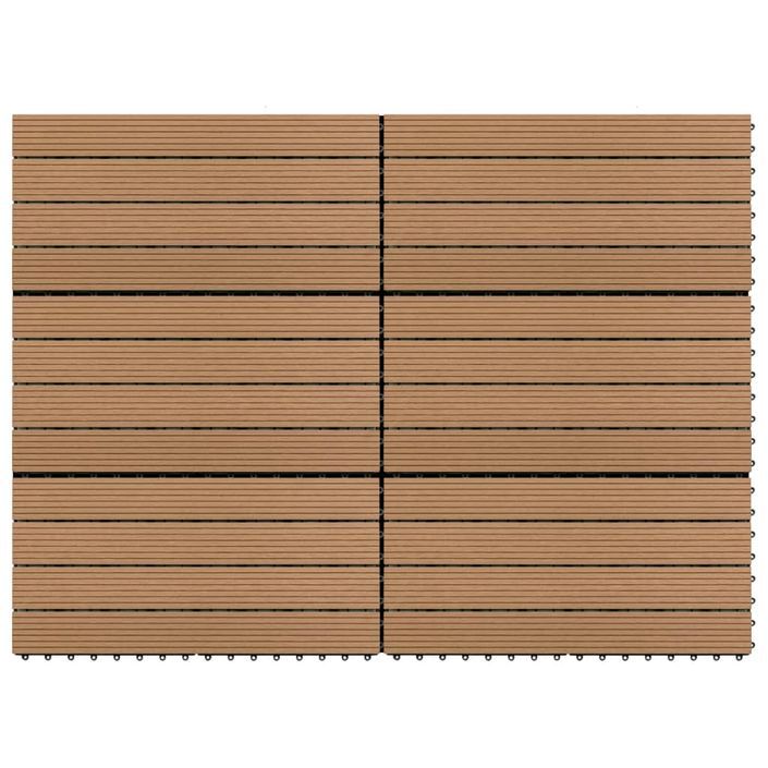 Carreaux de terrasse 6 pcs WPC 60x30 cm 1,08 m² Marron - Photo n°1