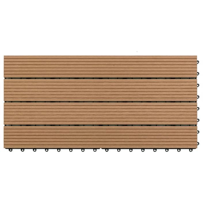 Carreaux de terrasse 6 pcs WPC 60x30 cm 1,08 m² Marron - Photo n°3