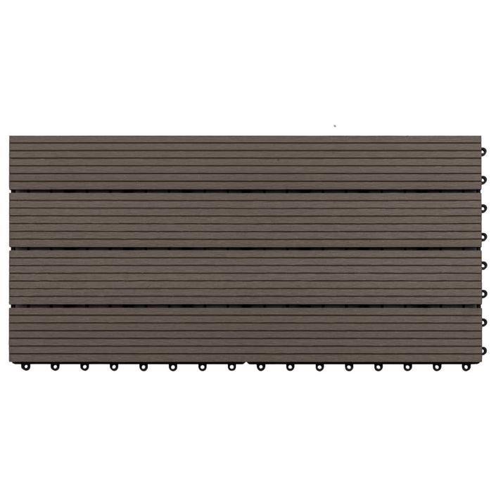 Carreaux de terrasse 6 pcs WPC 60x30 cm 1,08 m² Marron foncé - Photo n°3