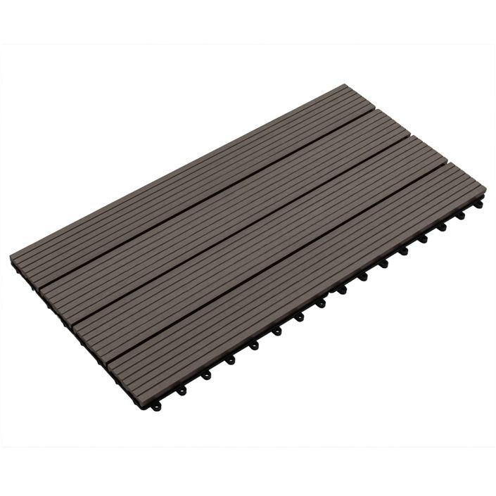 Carreaux de terrasse 6 pcs WPC 60x30 cm 1,08 m² Marron foncé - Photo n°4