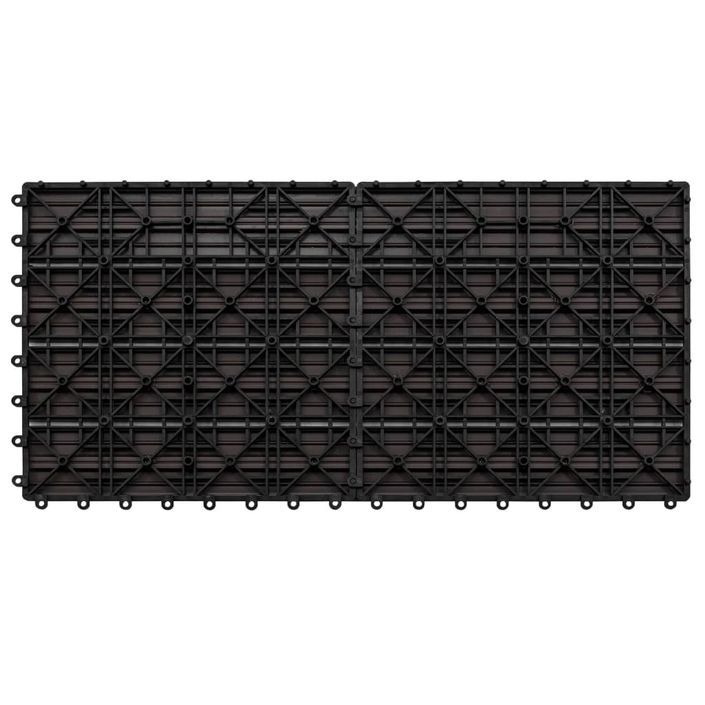 Carreaux de terrasse 6 pcs WPC 60x30 cm 1,08 m² Marron foncé - Photo n°5