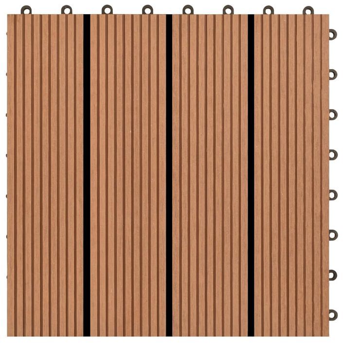 Carreaux de terrasse WPC 30x30 cm 11 pcs 1 m2 Marron - Photo n°4