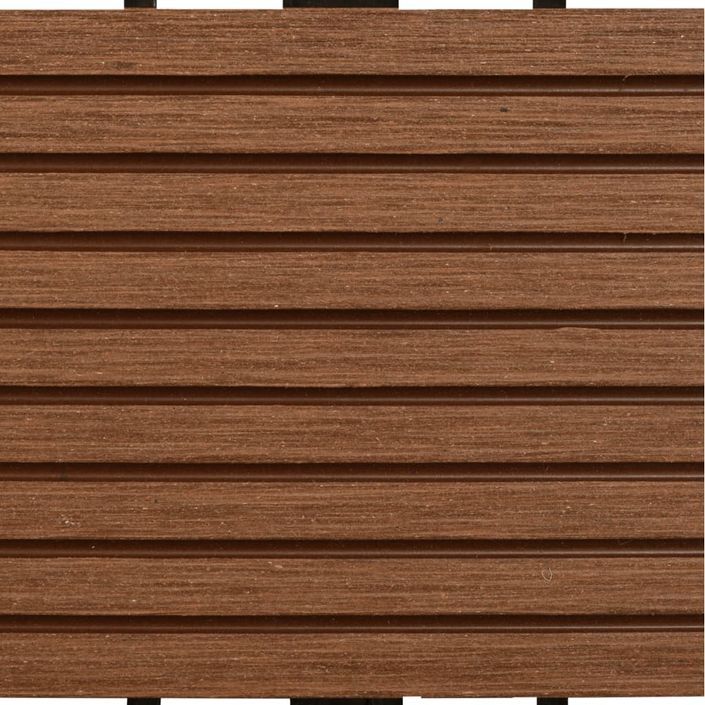 Carreaux de terrasse WPC 30x30 cm 11 pcs 1 m2 Marron - Photo n°5