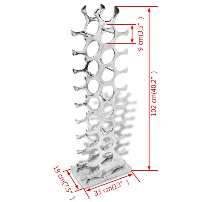 Casier à bouteilles Aluminium Argenté 27 bouteilles - Photo n°4
