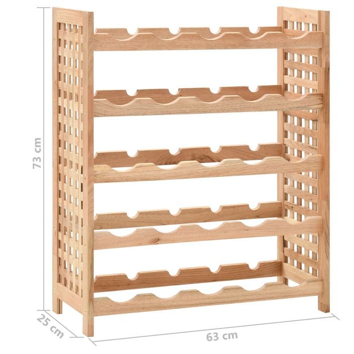 Casier à bouteilles pour 25 bouteilles Bois de noyer 63x25x73cm - Photo n°8