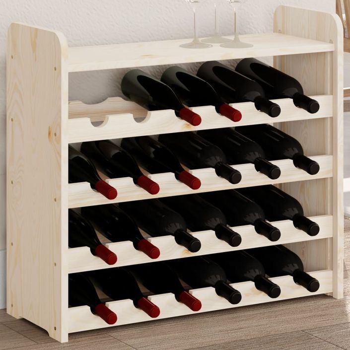 Casier à vin et panneau supérieur 67,5x25x60 cm bois pin massif - Photo n°1