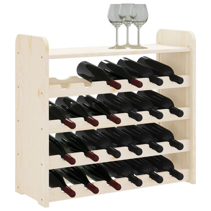 Casier à vin et panneau supérieur 67,5x25x60 cm bois pin massif - Photo n°4