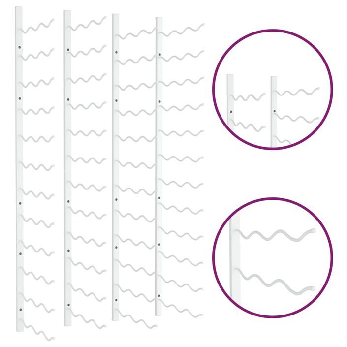 Casier à vin mural pour 36 bouteilles 2 pcs Blanc Fer - Photo n°6